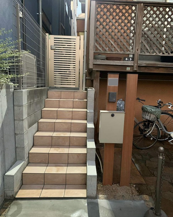 東京都杉並区・H様邸　玄関アプローチ階段リフォーム