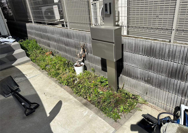 東京都杉並区・S様邸　外構工事　前庭の防草がしたい
