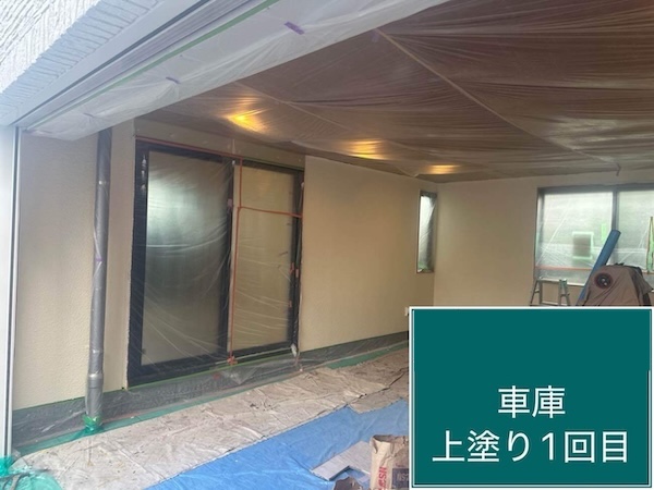 世田谷区K様邸ガレージ内塗装2
