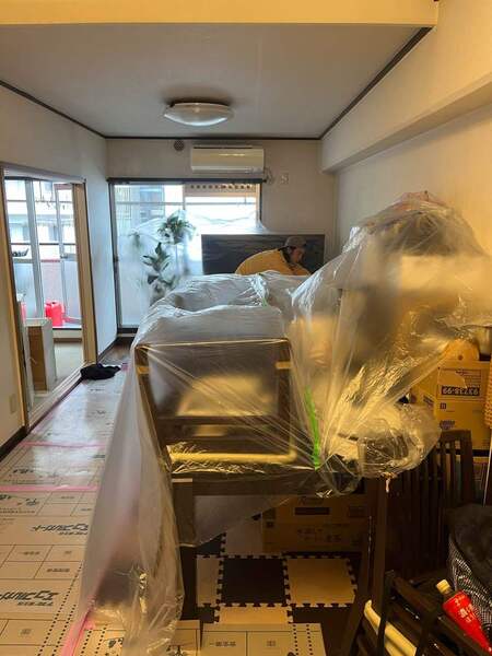 杉並区O様_施工中養生の様子