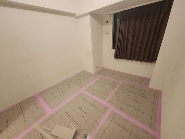 中野区H様邸養生の様子