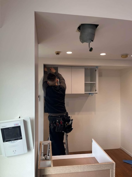 中野区I様邸マンションキッチン施工中2