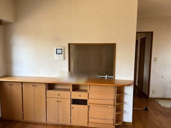 中野区I様邸マンション現地調査キッチンカウンター