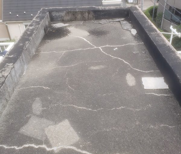 東京都中野区　防水工事　雨漏り　陸屋根　事前調査 (2)