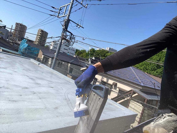東京都北区　N様邸　雨漏り補修・屋根重ね葺き工事・外壁塗装　散水試　験施工前の状態 (16)