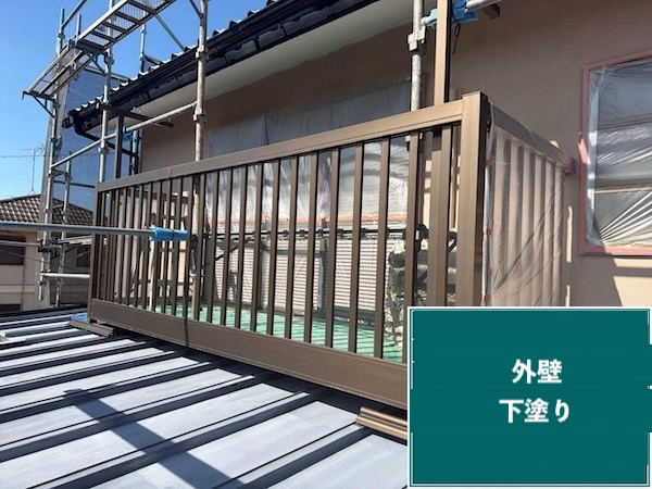 中野区S様邸外壁下塗り