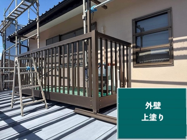 中野区S様邸外壁上塗り