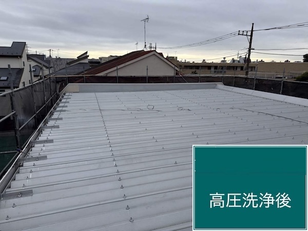 杉並区S様所有アパート高圧洗浄後屋根