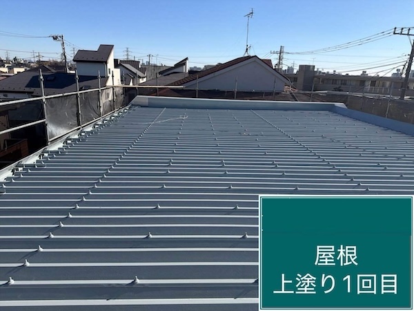 杉並区S様所有アパート屋根上塗り1回目