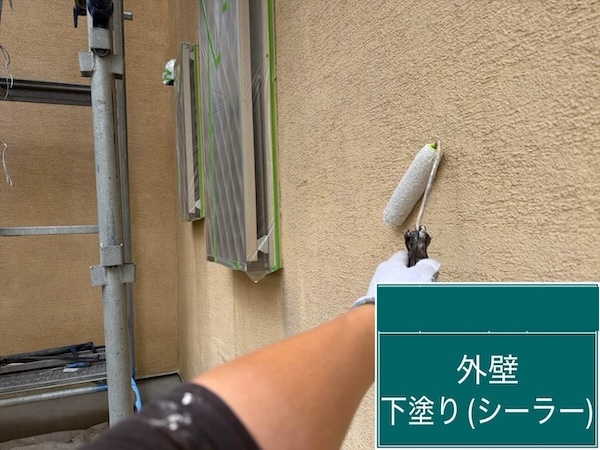 杉並区T様邸外壁下塗り_